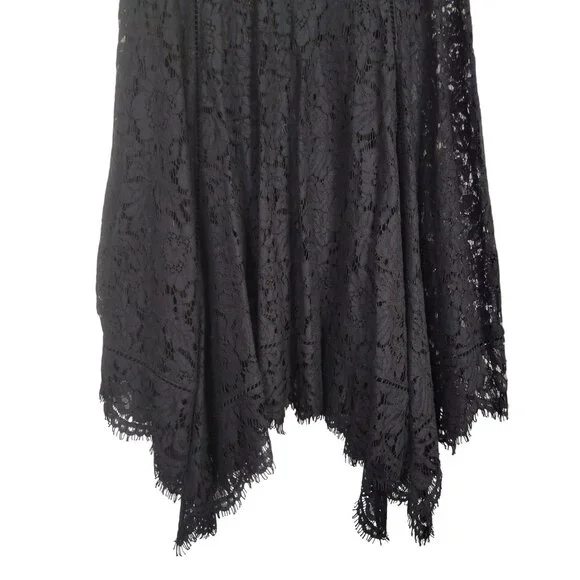Isaac Mizrahi Live! Size XL Dress Lace WhimsiGoth Witchy Handkerchief Hem Flared - Picture 6 of 11